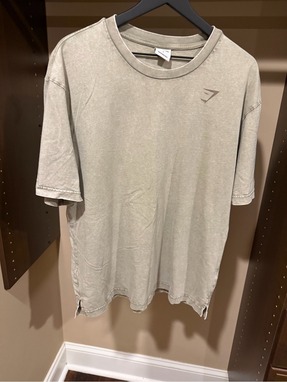 Gymshark Men’s Sage Green/ Tan Washed Crew Tee